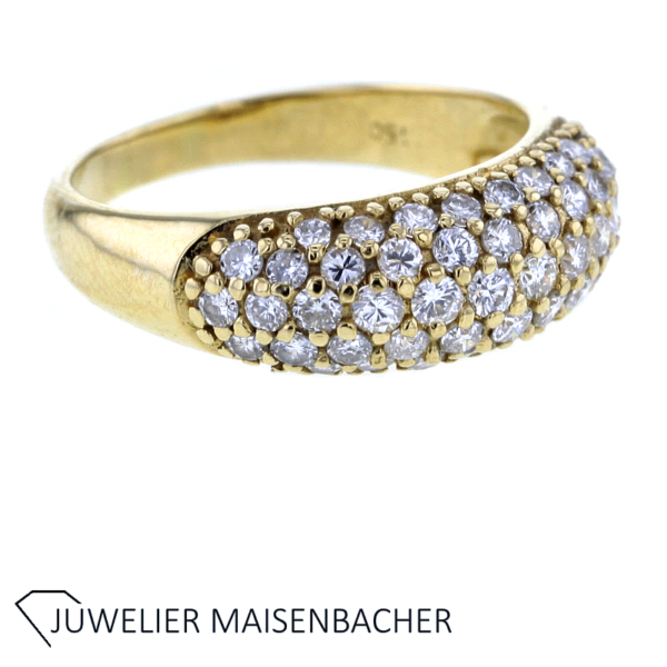 Strahlender Mayors Brillantring Pavé gefasst Gold – Bild 2