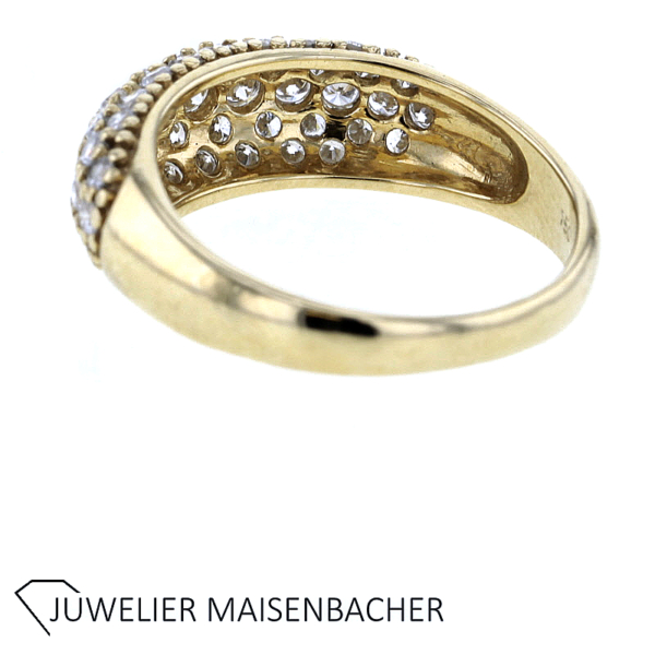 Strahlender Mayors Brillantring Pavé gefasst Gold – Bild 4