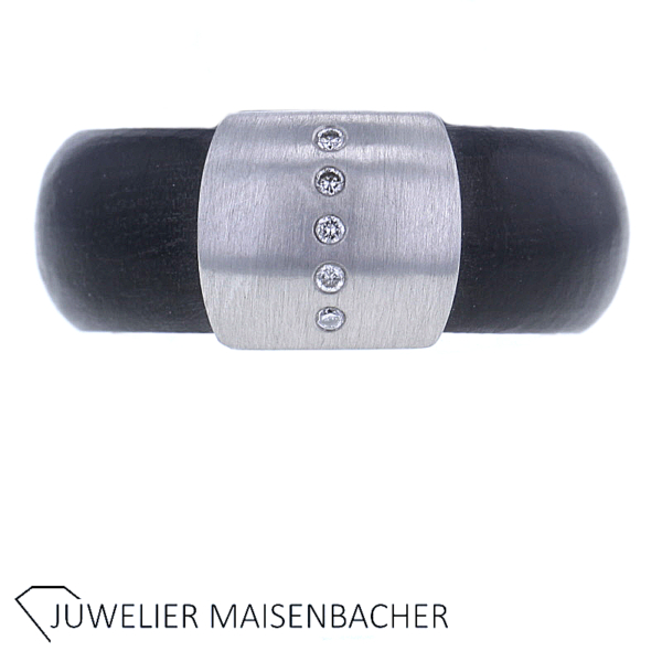 BUNZ Designer Ring mit Brillanten Kautschuk Platin – Bild 5