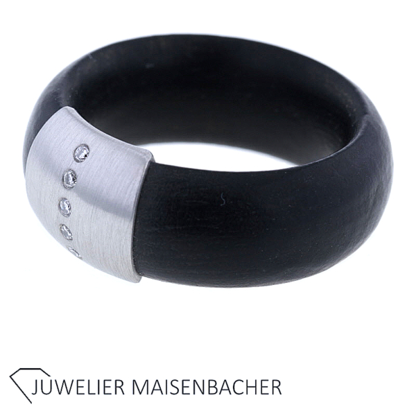 BUNZ Designer Ring mit Brillanten Kautschuk Platin – Bild 6