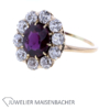 Wunderschöner Entourage Ring mit Almandin und Diamanten Gold – Bild 2