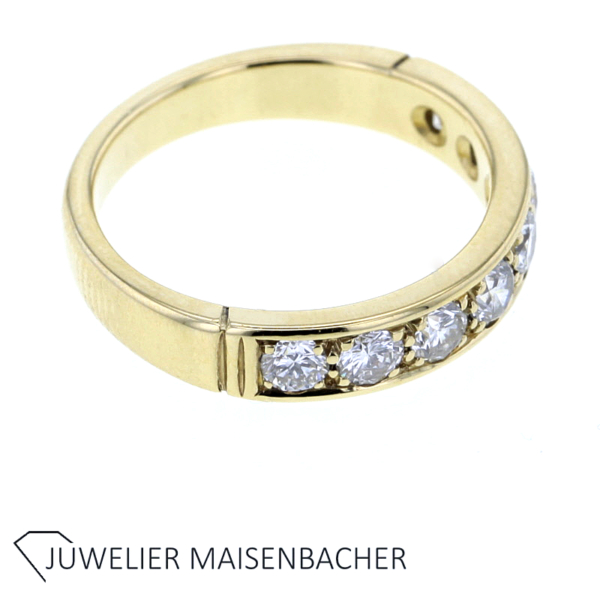 Halbmemory Ring mit Brillanten Gold