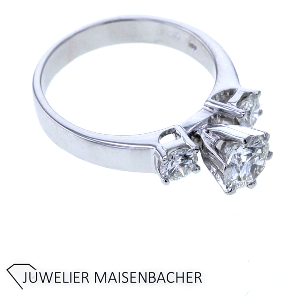 Wunderschöner Ring mit 3 Brillanten Gold – Bild 3