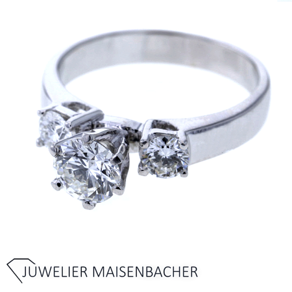 Wunderschöner Ring mit 3 Brillanten Gold – Bild 6