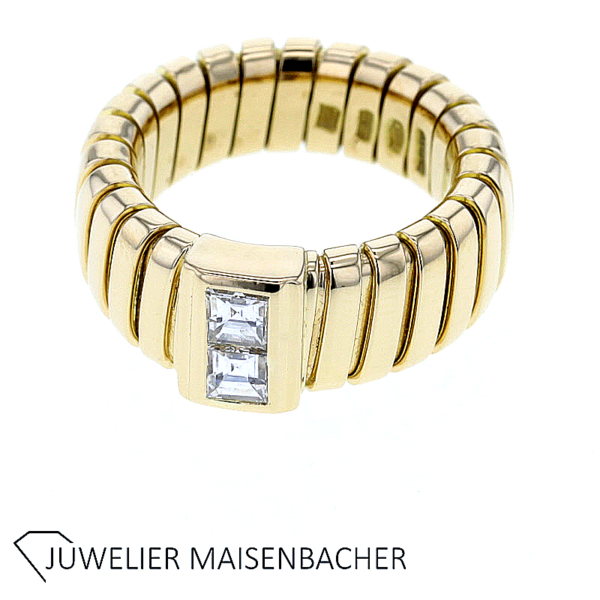 Bulgari Ring Tubogas mit Diamanten Gold – Bild 4