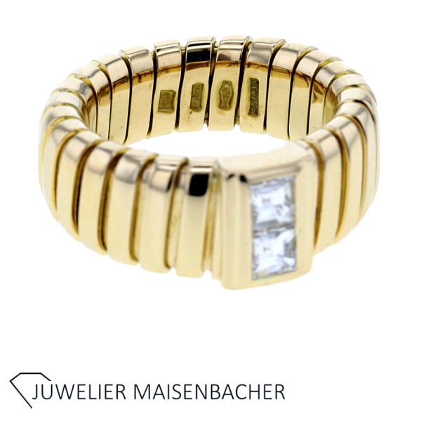Bulgari Ring Tubogas mit Diamanten Gold – Bild 5