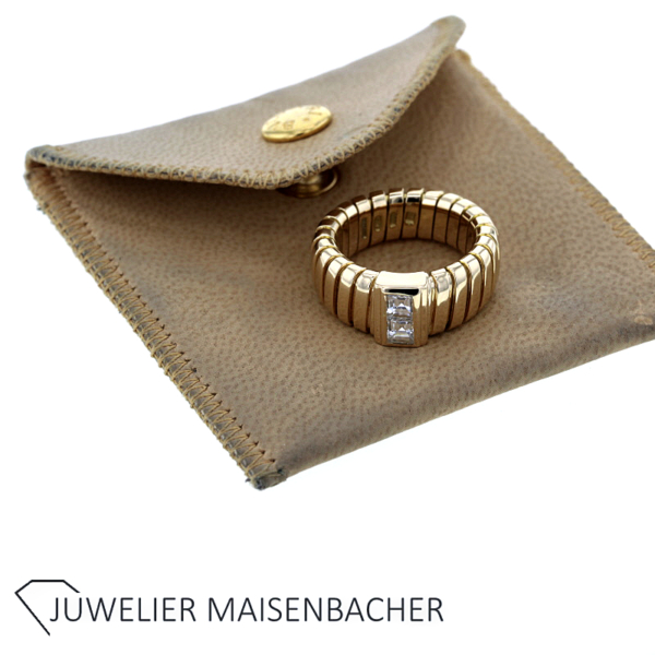 Bulgari Ring Tubogas mit Diamanten Gold – Bild 6