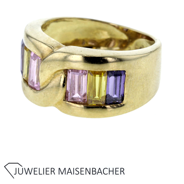Ring mit Edelsteinen Amethyst und Citrin Gold – Bild 2