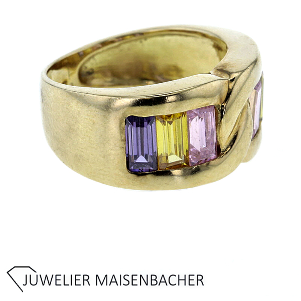 Ring mit Edelsteinen Amethyst und Citrin Gold – Bild 3