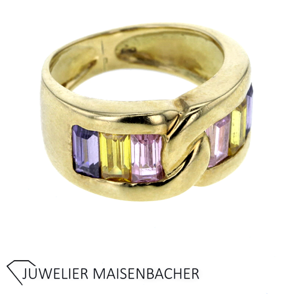 Ring mit Edelsteinen Amethyst und Citrin Gold – Bild 5