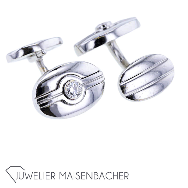 Elegante Manschettenknöpfe mit Brillant Weißgold – Bild 4