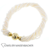 10-reihiger Zuchtperlenkette mit Kugelverschluß und Brillanten – Bild 7