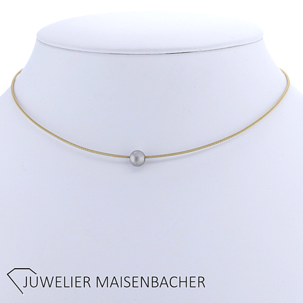 NIESSING Schnur mit Anhänger Blütenscheibe, Kugel Gold