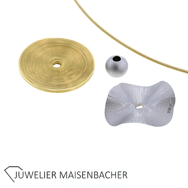 NIESSING Schnur mit Anhänger Blütenscheibe, Kugel Gold – Bild 5
