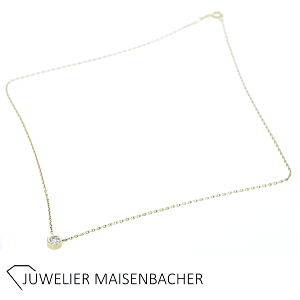 Kette/Collier mit Solitäranhänger Brillant Gold – Bild 7