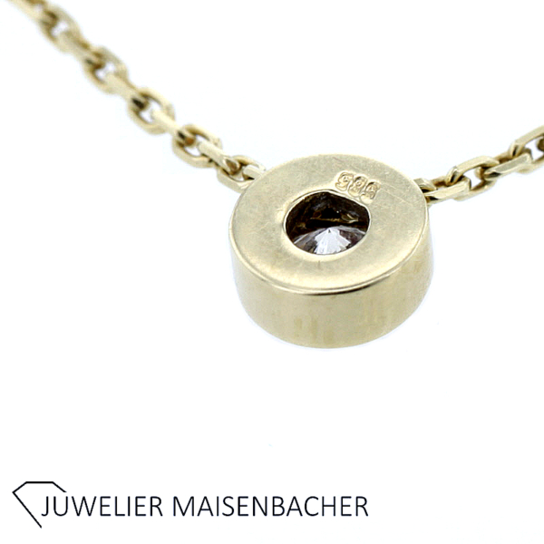 Kette/Collier mit Solitäranhänger Brillant Gold – Bild 8