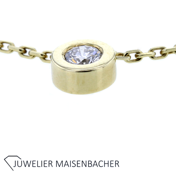 Kette/Collier mit Solitäranhänger Brillant Gold – Bild 9