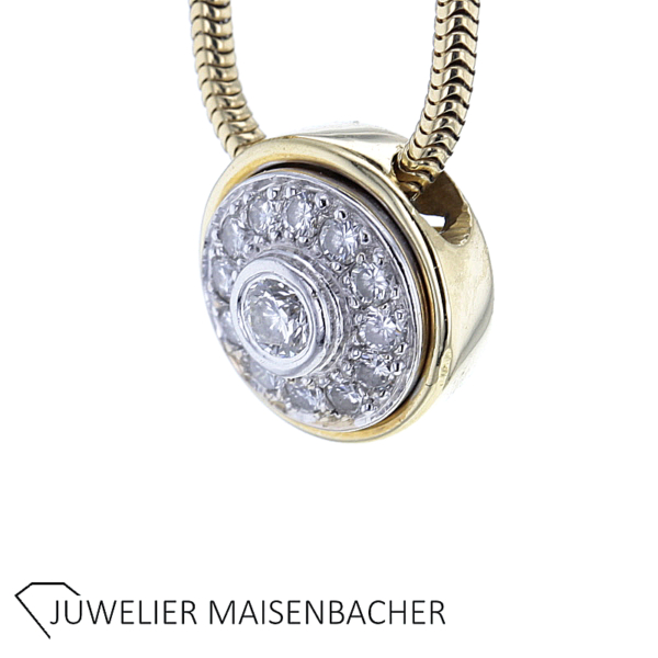 Schlangenkette mit Brillantanhänger Gold – Bild 8