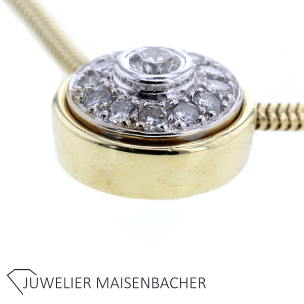 Schlangenkette mit Brillantanhänger Gold – Bild 11