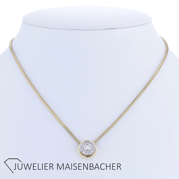 Schlangenkette mit Brillantanhänger Gold – Bild 12