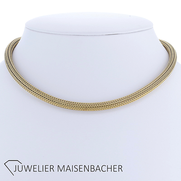 Edles Collier / Halskette / Halsreif Fuchsschwanz Gelbgold – Bild 5