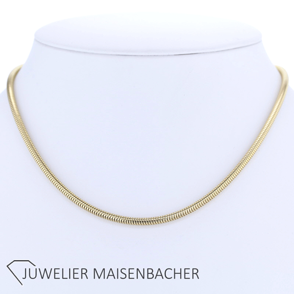 Klassische elegante massive Schlangen-Kette, rund Gold – Bild 2