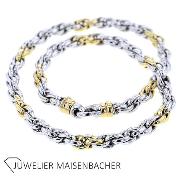 Handarbeit Kette/Collier Fantasiemuster Gold – Bild 3