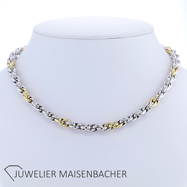 Handarbeit Kette/Collier Fantasiemuster Gold – Bild 4