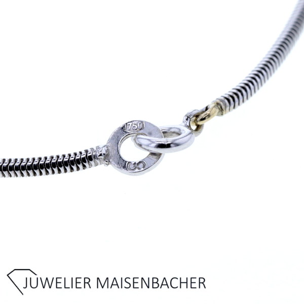 Wunderschöne Ovale Zuchtperle mit Brillant an Schlangenkette Gold – Bild 2