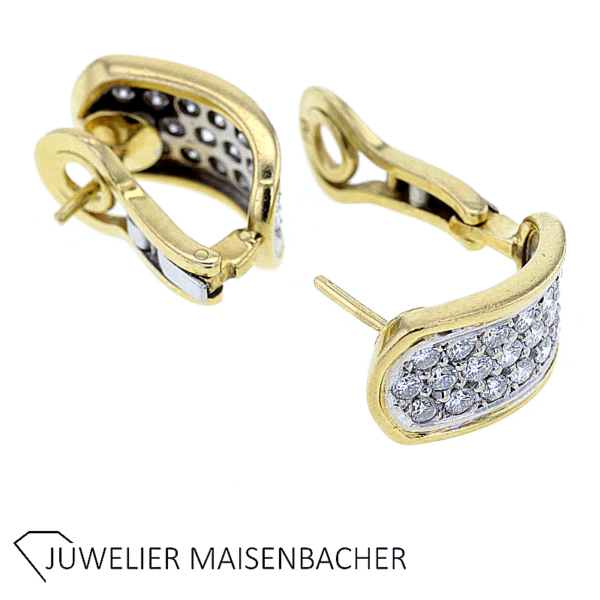 Opulente Halbcreole / Ohrclips mit Brillanten Gold – Bild 2
