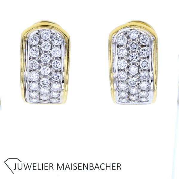 Opulente Halbcreole / Ohrclips mit Brillanten Gold – Bild 4