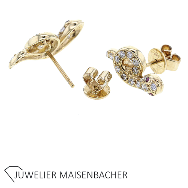 Schlangen Ohrstecker in 585/- Gelbgold – Bild 3