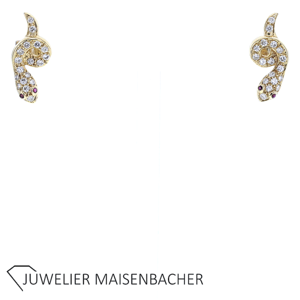 Schlangen Ohrstecker in 585/- Gelbgold – Bild 4