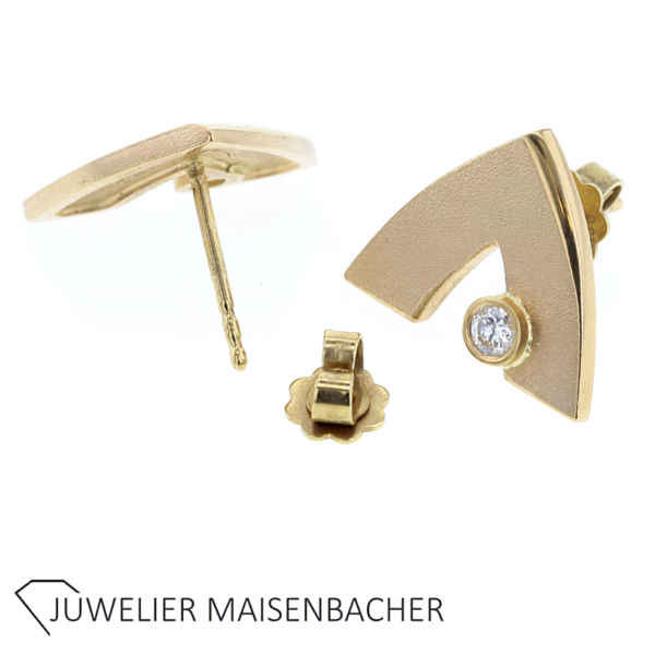 Ausgefallene Ohrstecker mit Brillant – Bild 3