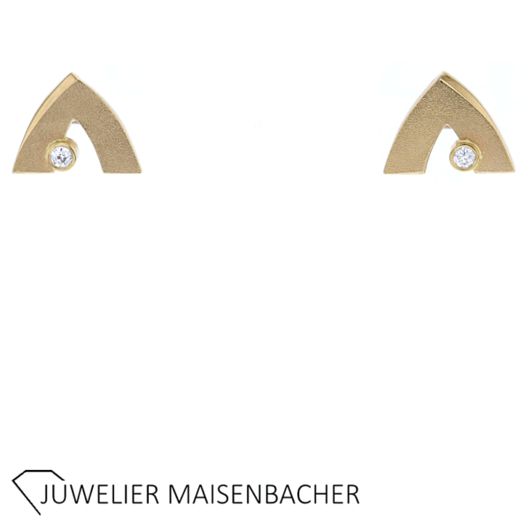 Ausgefallene Ohrstecker mit Brillant – Bild 4