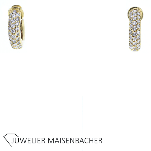 Gold Creolen mit Brillanten – Bild 3