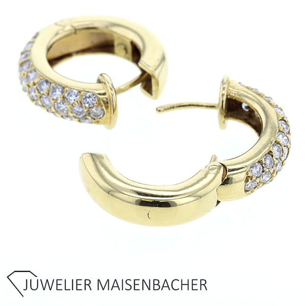 Gold Creolen mit Brillanten – Bild 4