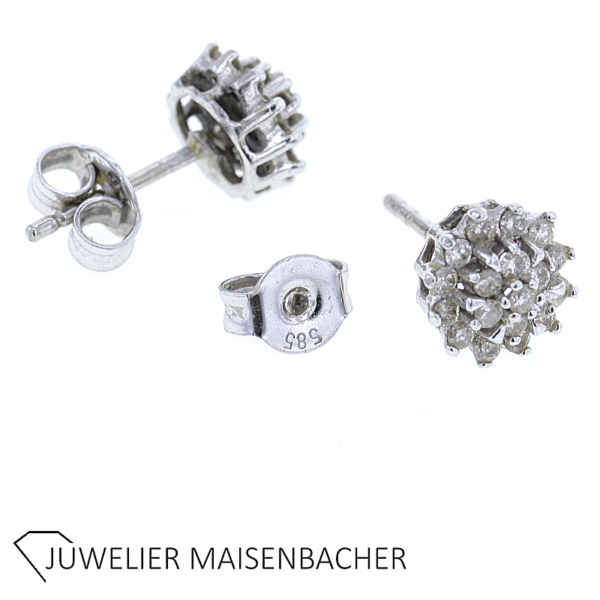Wunderschöne Blüten-Brillantohrstecker Gold – Bild 3