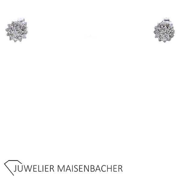 Wunderschöne Blüten-Brillantohrstecker Gold – Bild 4