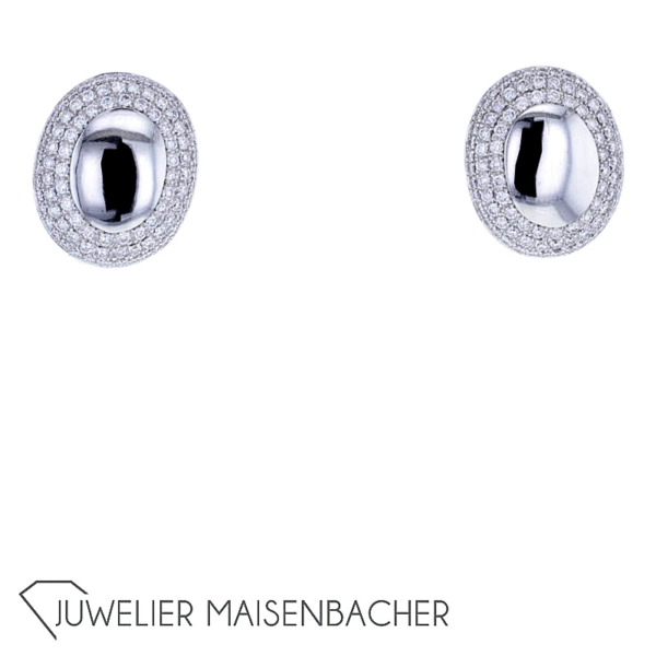Seltene Ovale Ohrclips/ Ohrstecker Brillant Gold – Bild 6