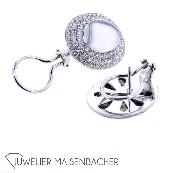 Seltene Ovale Ohrclips/ Ohrstecker Brillant Gold – Bild 7