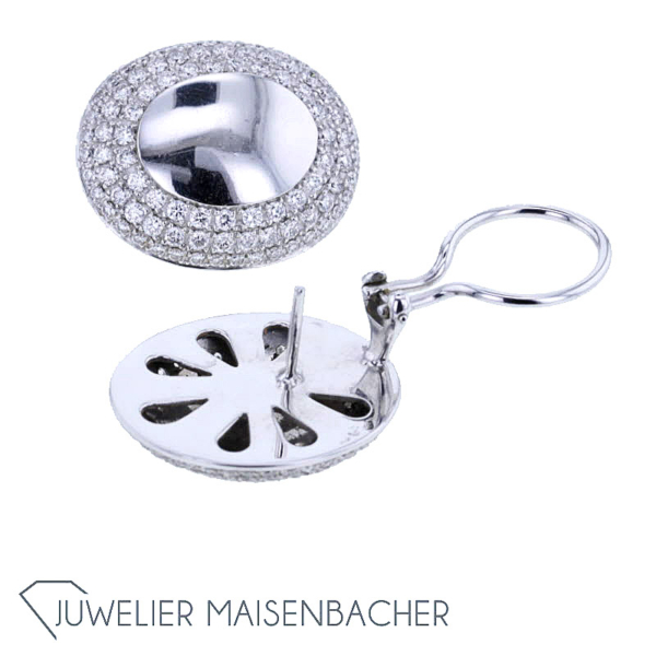 Seltene Ovale Ohrclips/ Ohrstecker Brillant Gold – Bild 8