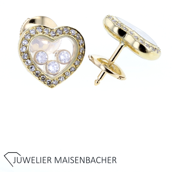 Chopard Ohrstecker Icons Happy Hearts Diamonds Gold – Bild 9