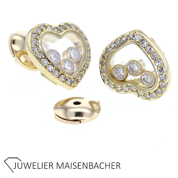 Chopard Ohrstecker Icons Happy Hearts Diamonds Gold – Bild 10