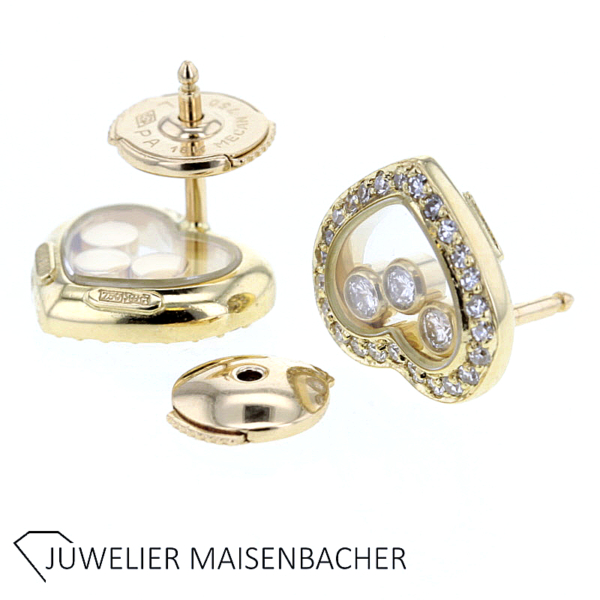 Chopard Ohrstecker Icons Happy Hearts Diamonds Gold – Bild 11