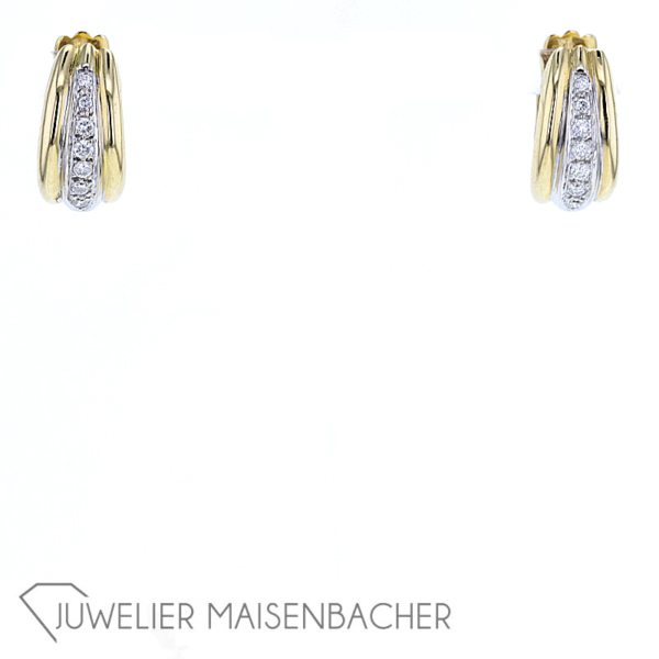 Klassische Diamant Creolen Gold – Bild 4
