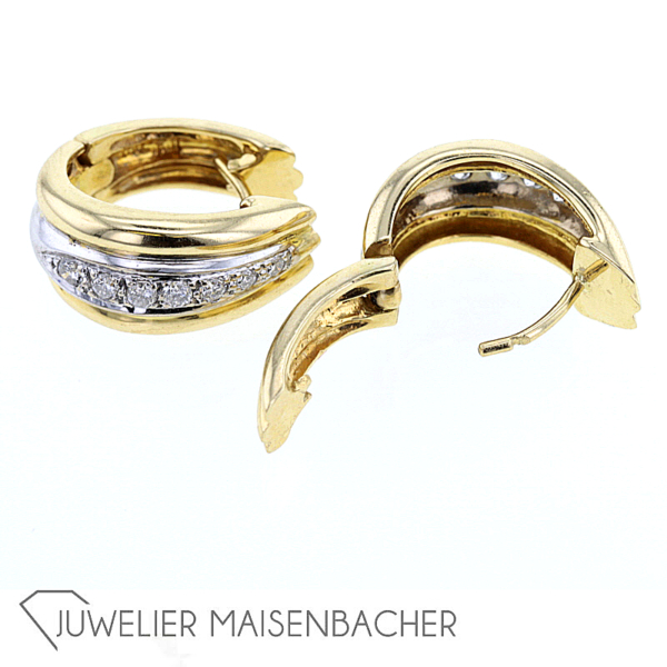 Klassische Diamant Creolen Gold – Bild 6