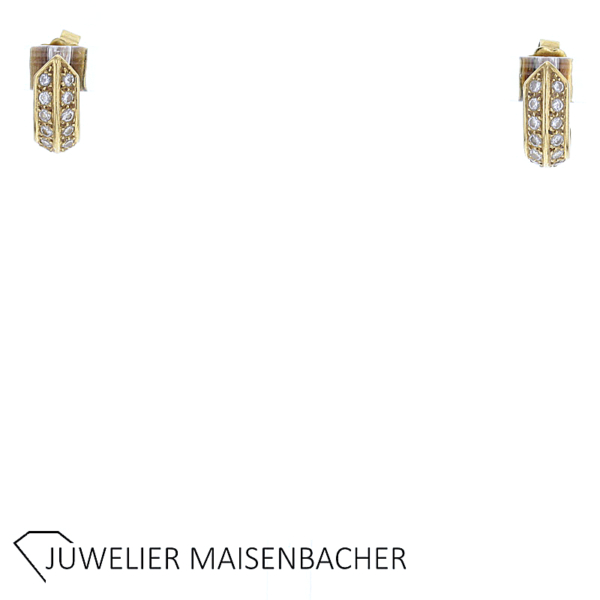 Halbcreole Ohrringe *Halbmond* mit Brillanten Gold – Bild 4
