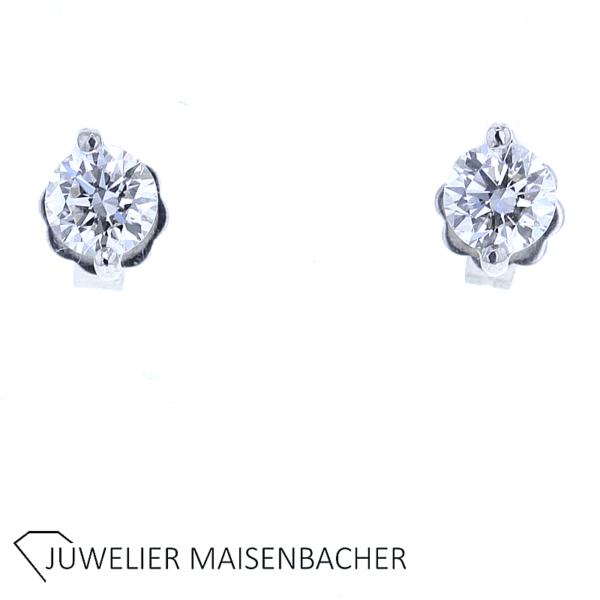 Brillantohrstecker Solitär insgesamt ca. 0,94 ct Gold – Bild 4