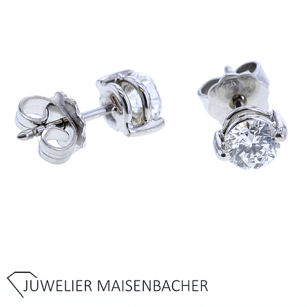Brillantohrstecker Solitär insgesamt ca. 0,94 ct Gold – Bild 5
